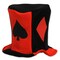 Party Central Club Pack of 12 Red and Black Men Adult Casino Night Card Suit Fabric Costume Party Hats - One Size
